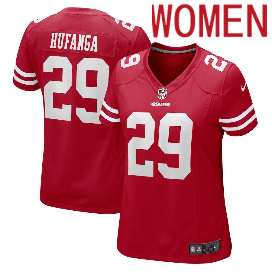 Women San Francisco 49ers #29 Talanoa Hufanga Nike Scarlet Game NFL Jersey